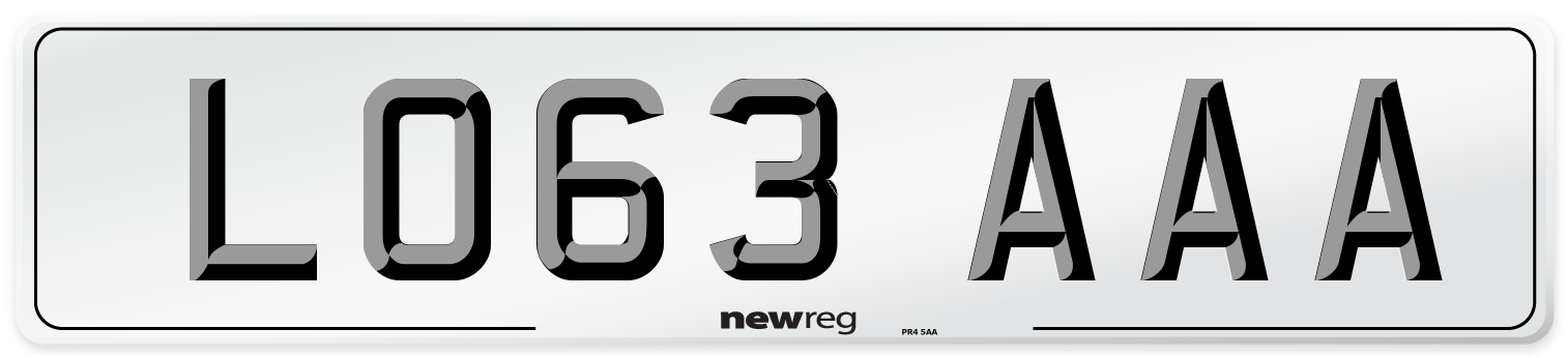 LO63 AAA Number Plate from New Reg